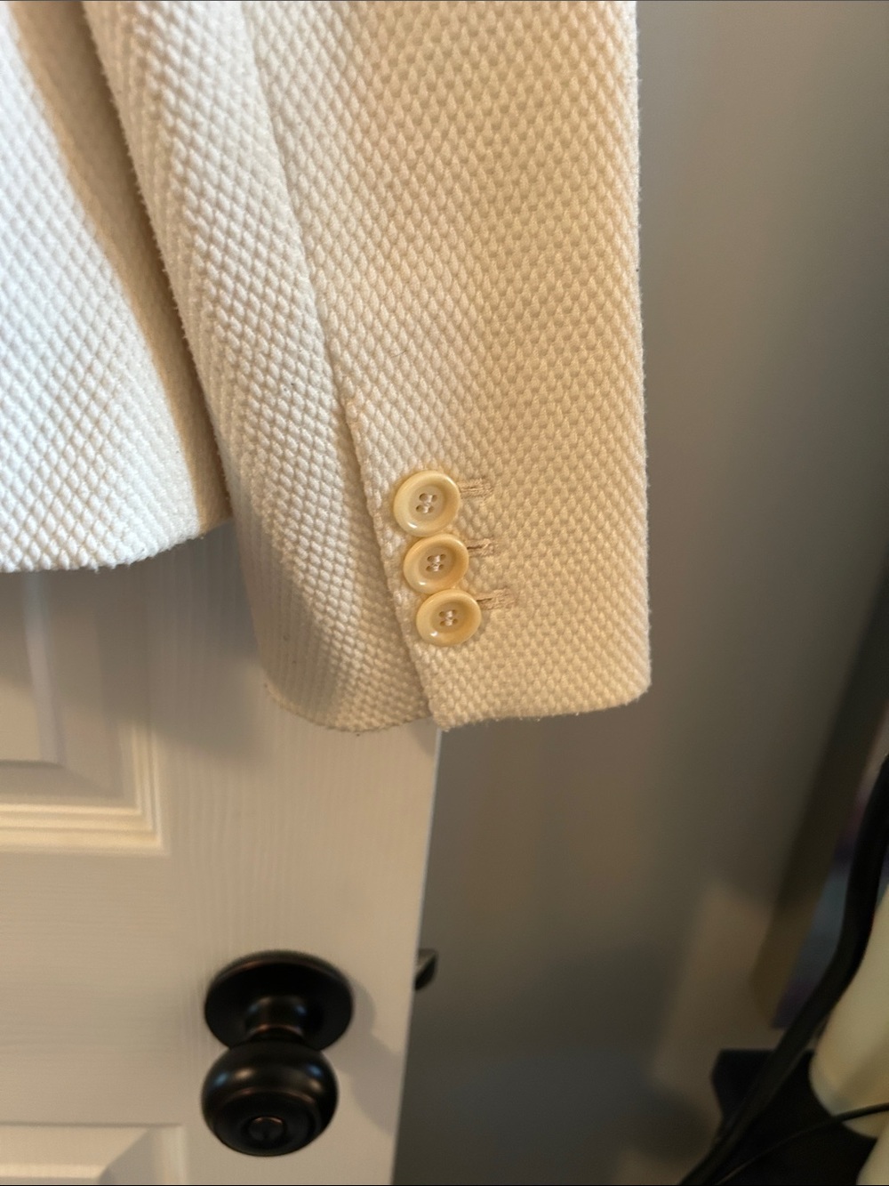 Talbots Cream Textured Two-Button Blazer - Picture 6 of 12